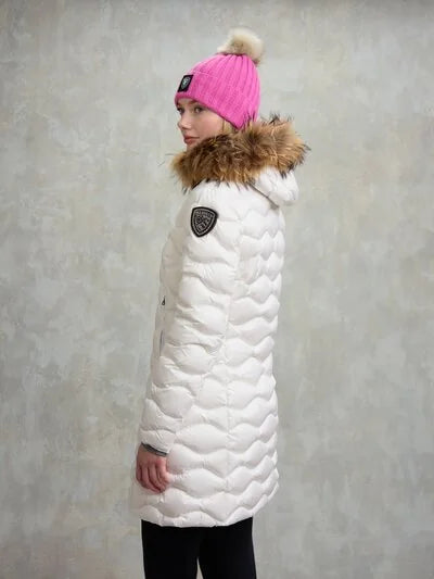 PIUMINO LUNGO AD ONDE CON PELLICCIA LYNEL